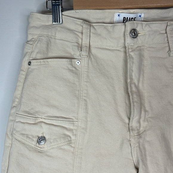 Paige Alexis High Rise Tapered Cargo Jeans in Blonde Sand Size 29 - Picture 4 of 12